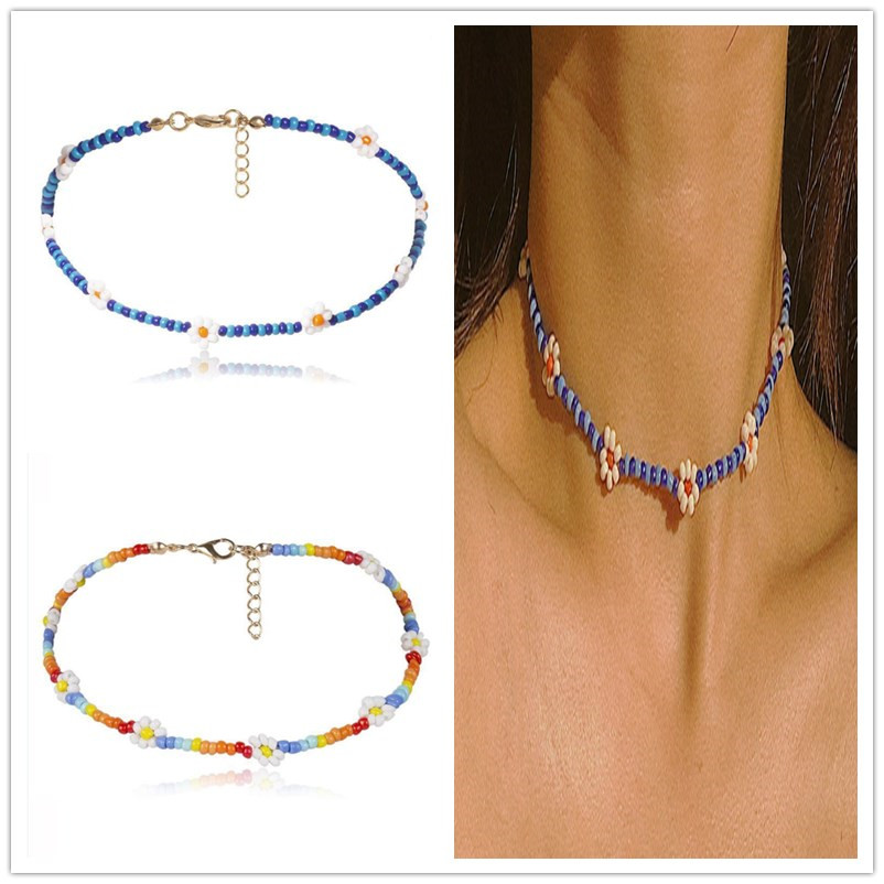 Vòng cổ choker đính hạt nhiều màu thời trang cho nữ