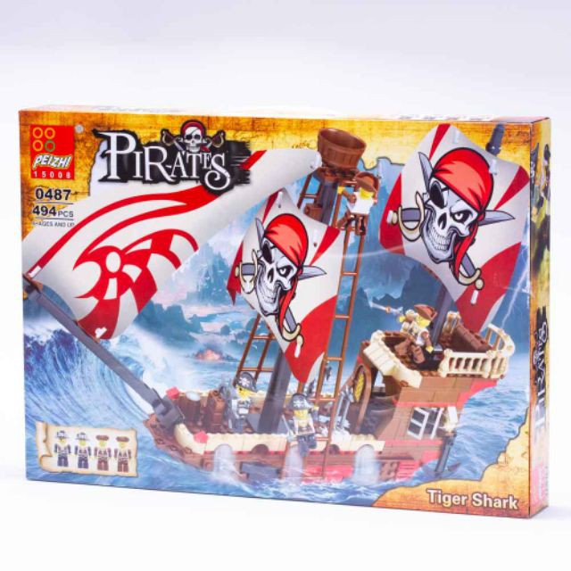 Lego Lắp Ráp Tàu Hải Tặc Tiger Shark - Peizhi 0487 ( 484 Mảnh )( Luôn có sẵn )