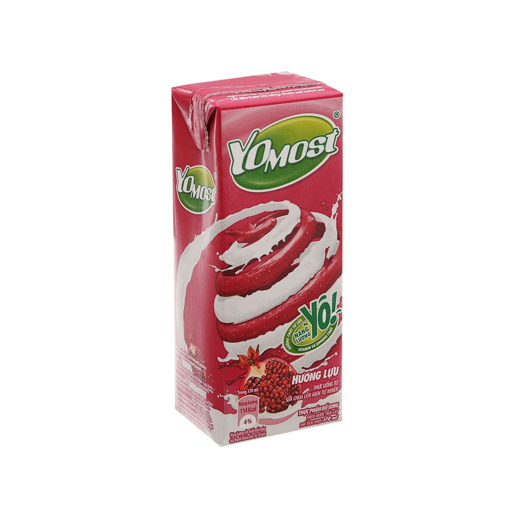 [CHÍNH HÃNG] Sữa Chua Uống YoMost Hương Lựu Thùng 48 Hộp x 170ml