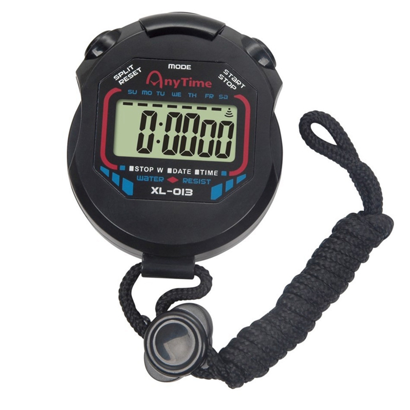 Aqtten Chic Large Screen Handheld Sports Stopwatch Digital Stop Watch Time Clock Alarm