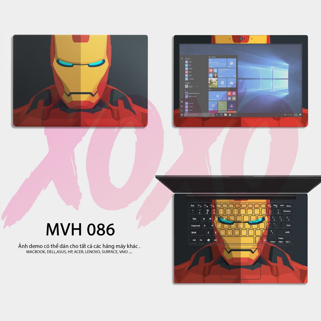 Decal Dán Laptop - Mẫu IRON MAN / Có mẫu decal dán cho tất cả các hãng máy tính