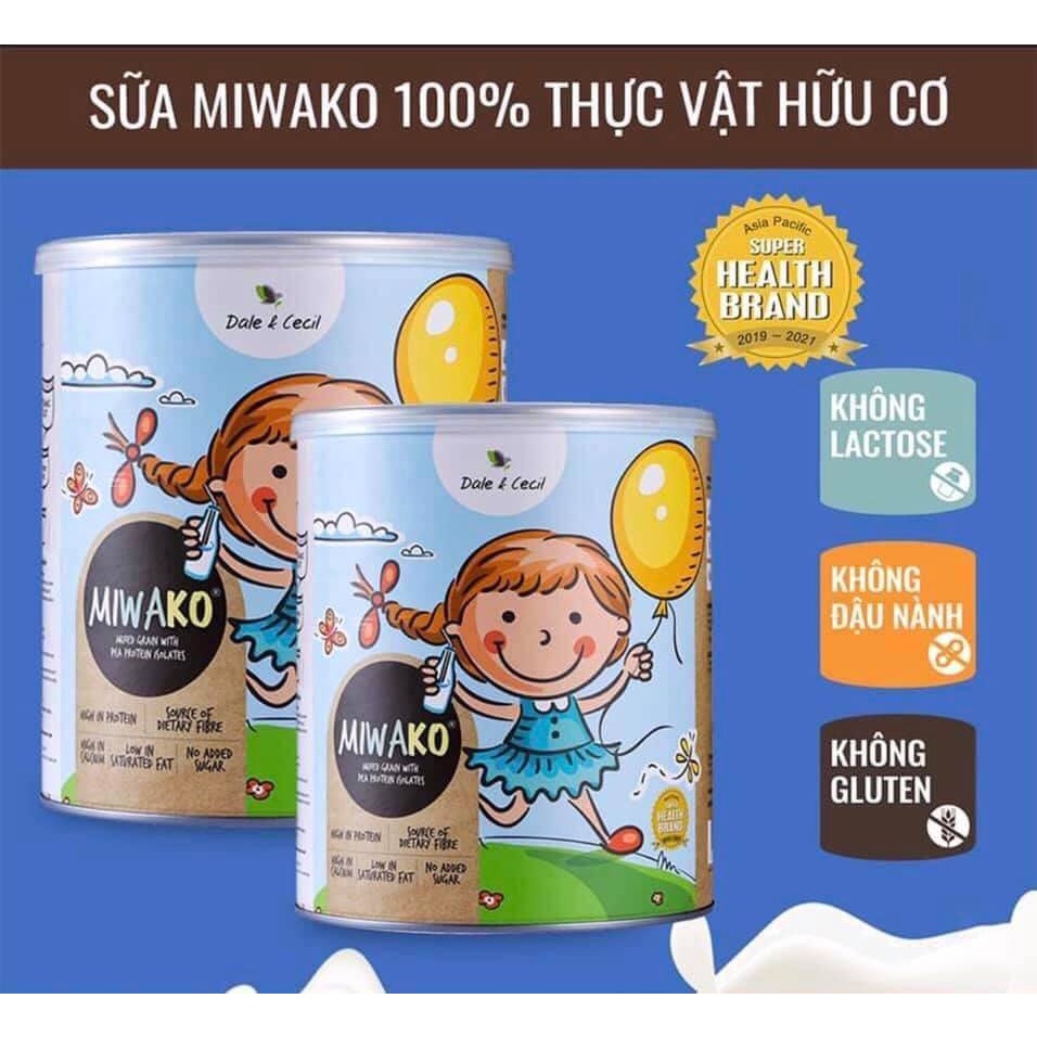 Sữa Công Thức Thực Vật Hữu Cơ Miwako Hộp 400g/700g - Sữa Hạt Thực Vật Hữu Cơ Miwako Vị Gạo - Orgavil