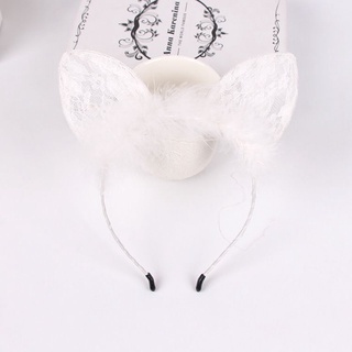 Bờm - Cài tóc tai thỏ lông pha ren 335