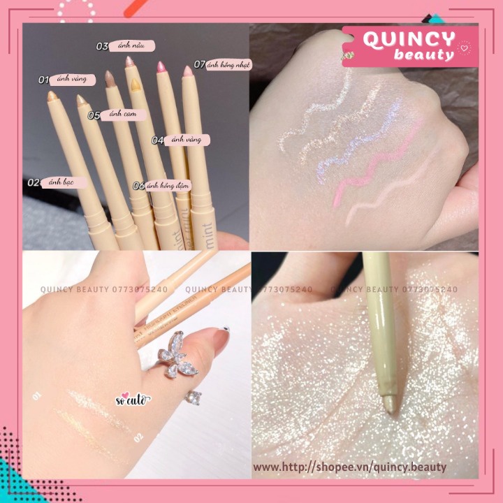 Bút Sáp Nhũ Bắt Sáng Sweet Mint Highlight Eyeliner Siêu Lấp Lánh, Sang Chảnh 7 MÀU