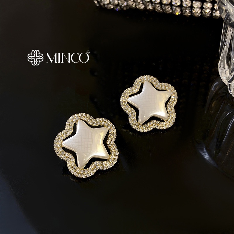 Bông tai đẹp Minco Accessories ngôi sao đá lấp lánh phụ kiện thời trang đẹp phong cách Hàn Quốc BT142