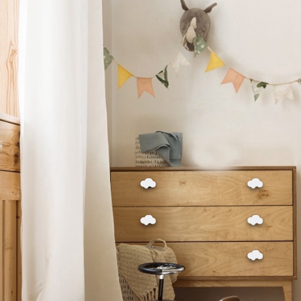 HCHCSet 2/4/6/10 tay nắm cửa tủ đồ nội thất hình đám mây nhiều màu cho phòng trẻ em