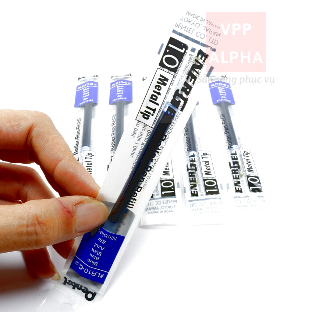 Hộp 12 chiếc ruột bút Pentel energel, ngòi bút gel mực xanh/ đỏ/ đen nét 0.5/ 0.7/ 1.0mm