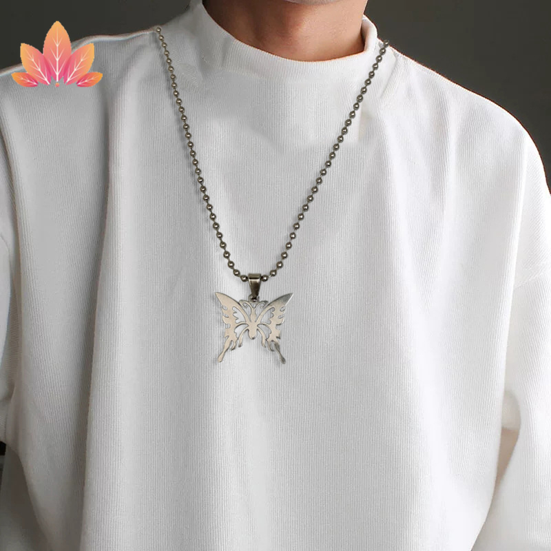 BUTTERFLY BUTTERFLY vòng cổ Mặt Hình Bướm Chất Liệu Thép Không Gỉ Jp5