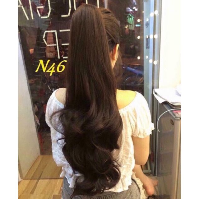 Tóc giả Ngoặm xoăn 65cm- Video& hình thật