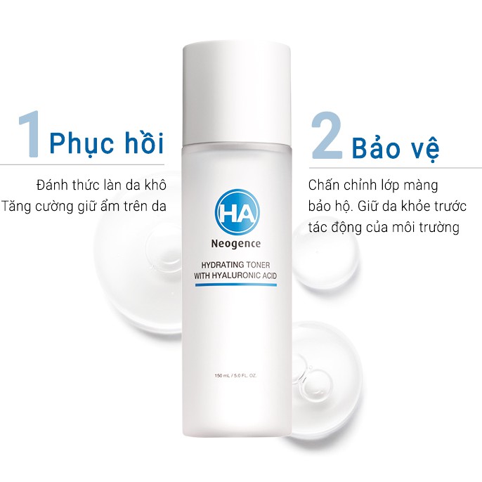 Toner cấp ẩm sâu với Axit Hyaluronic Neogence Hydrating toner with HA 150ml