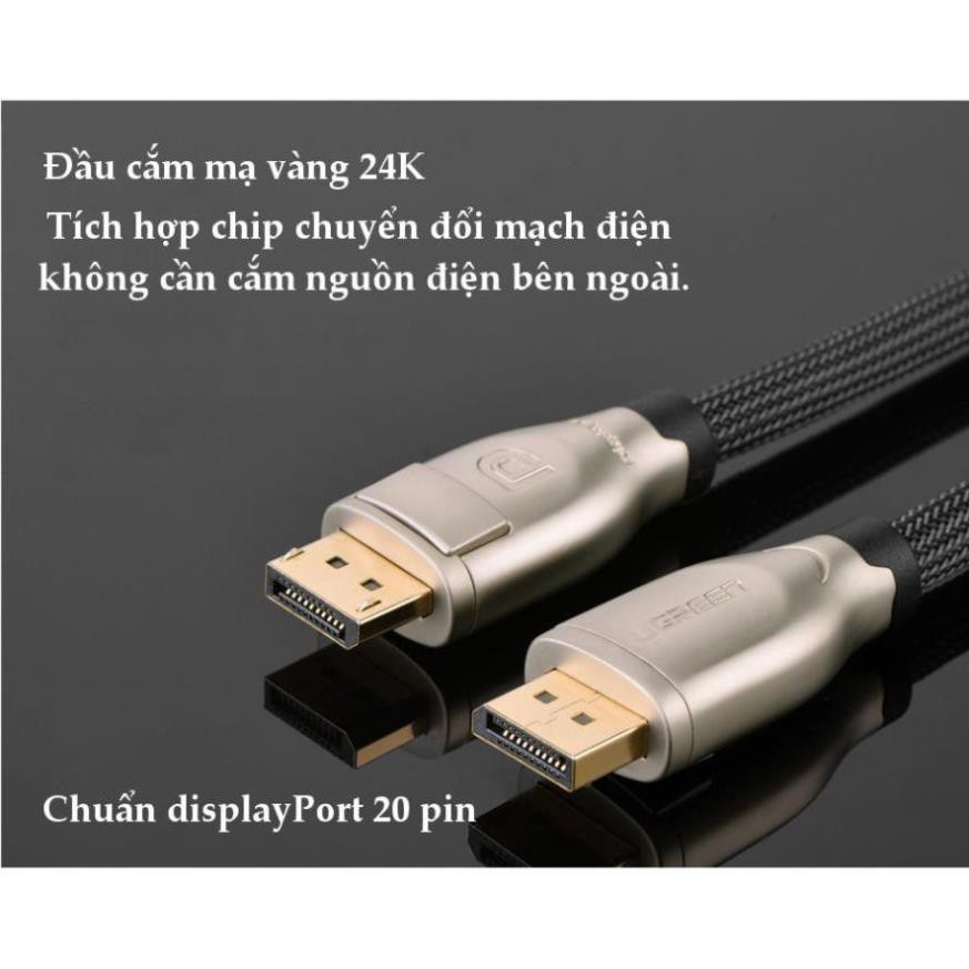 Cáp tín hiệu DisplayPort 1.2 hỗ trợ 3D, 4K*2K 60 Hz UGREEN DP107 ✔Hàng Chính Hãng✔ ✔HÀNG CHÍNH HÃNG ✔