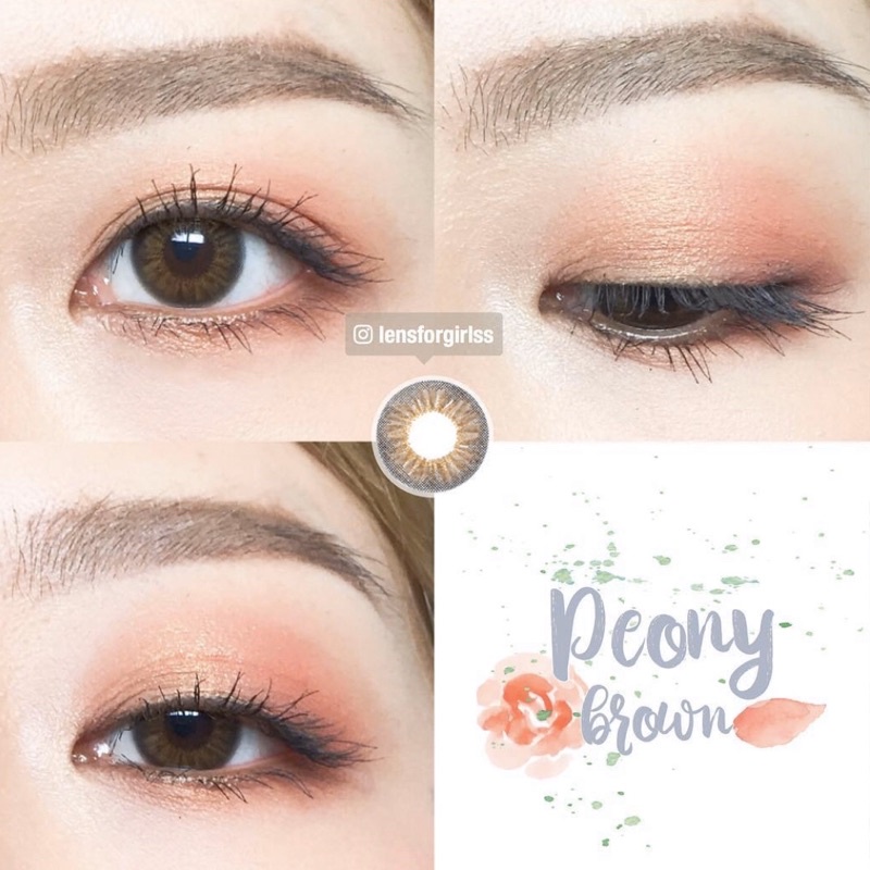 &lt;MẪU CLEAR&gt; Kính áp tròng PEONY hai màu của O-lens (HSD: 3-6 tháng)