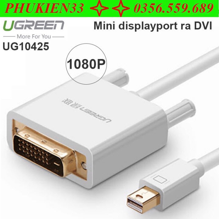 Cáp Chuyển Đổi Mini DisplayPort Sang DVI-D (24+1) dài 3m UGREEN 10425