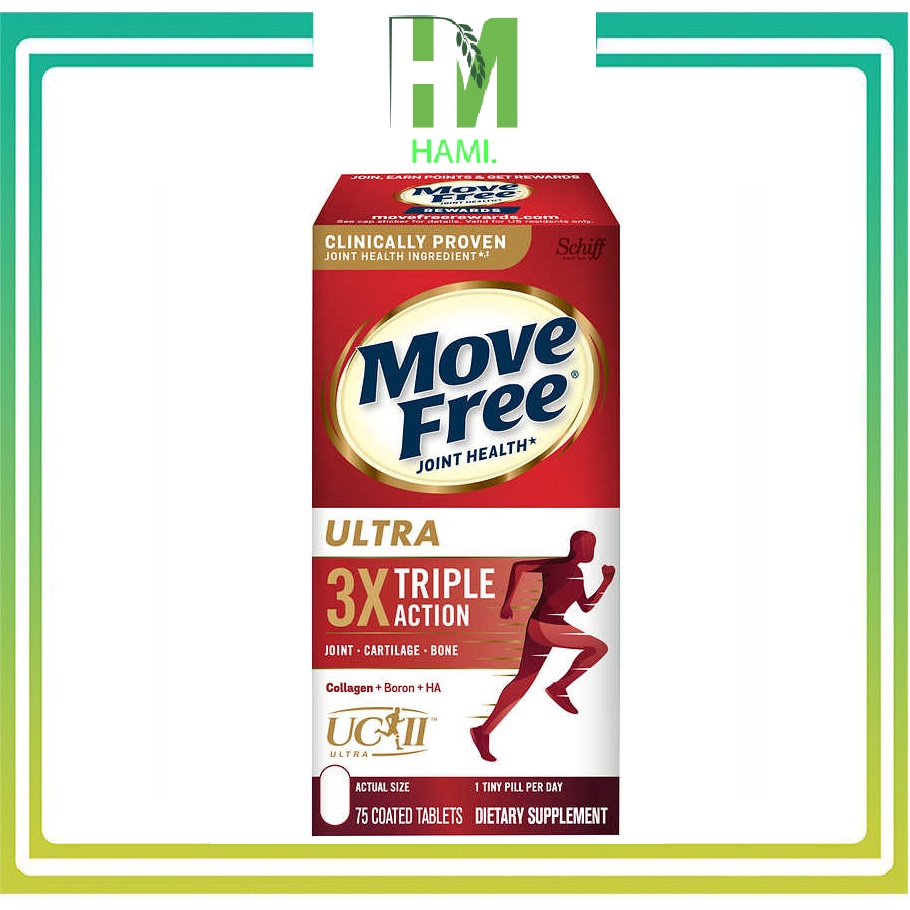 Viên Uống Bổ Khớp Move Free Ultra Triple Action with Type II Collagen Boron + HA 75 viên của Mỹ