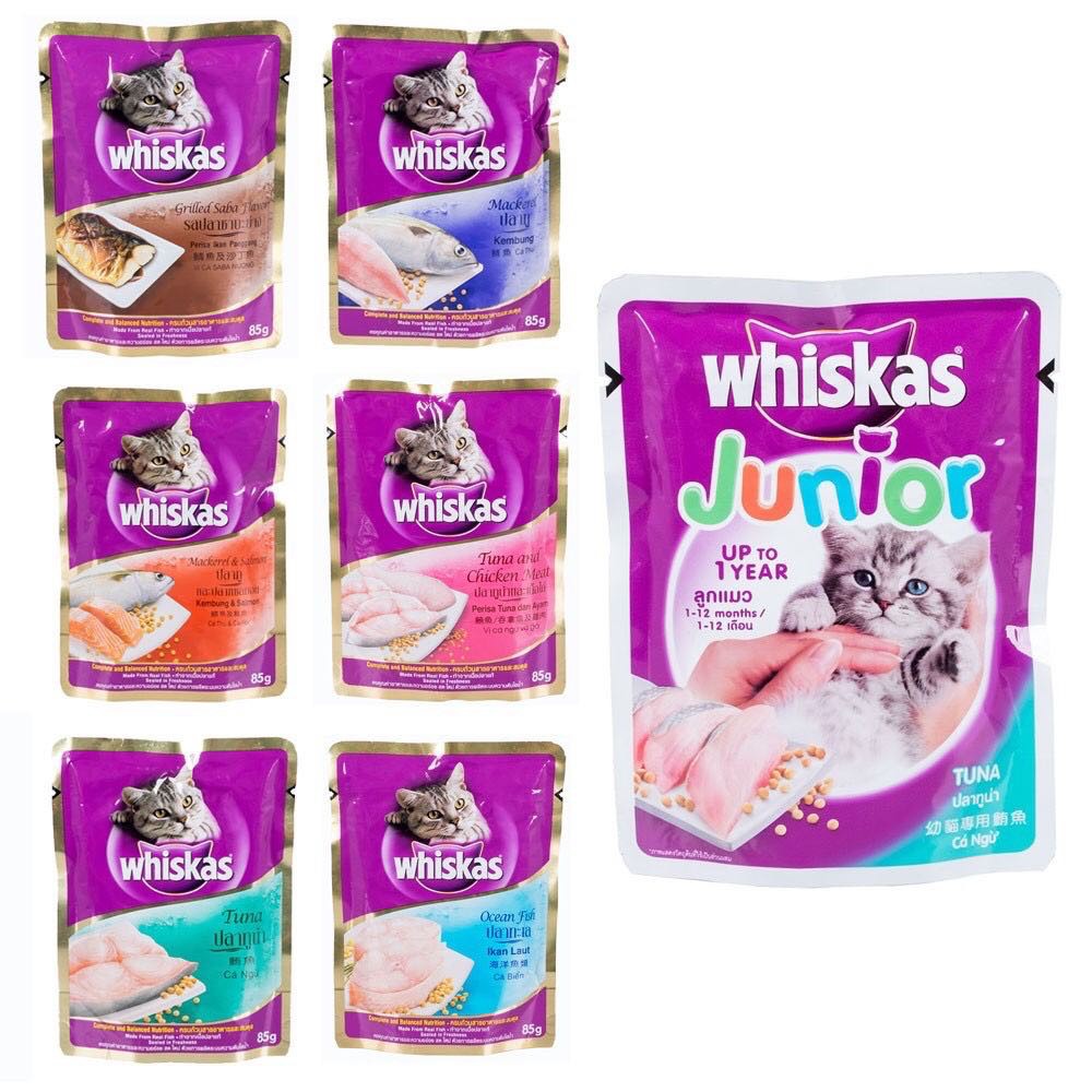 Pate Whiskas cho mèo nhập khẩu Thái Lan dạng gói 85gr