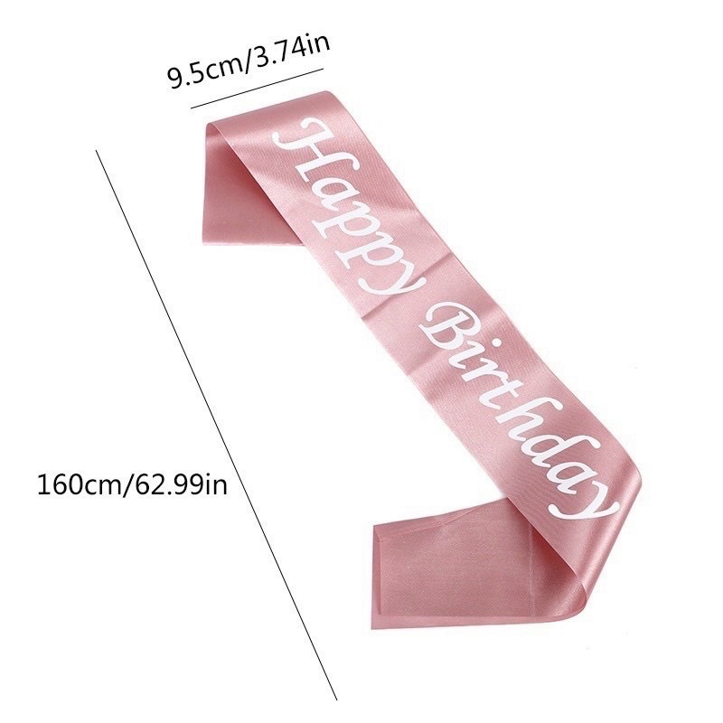 Dây đeo chéo, ruy băng Happy birthday, birrhday girl, birthday queen