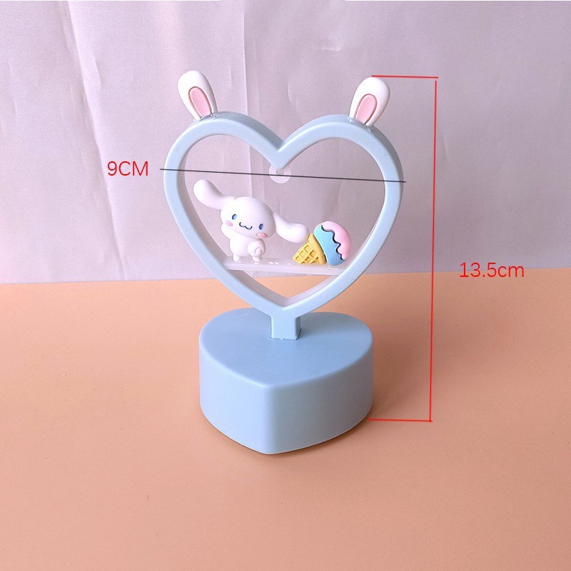 Đèn Ngủ Để Bàn Hình Trái Tim/Mèo Hello Kitty Dễ Thương Dùng Làm Quà Tặng Sinh Nhật Cho Bạn Gái