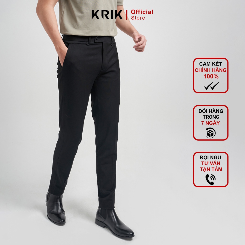 Quần Âu Nam KRIK Dáng Dài Form Slimfit Côn Sẵn 0162