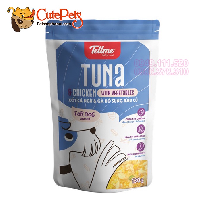 Thức ăn ướt Xốt Tellme 130g dành cho chó - CutePets
