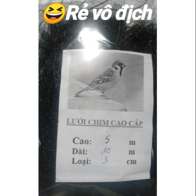 🐦Lưới bẫy chim sẻ, chim ri,.. cao 5m, mắt lưới 3 phân, dài 10m