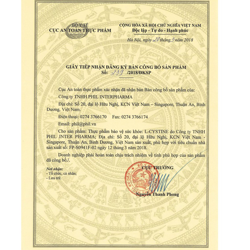 Viên uống đẹp da, tóc, móng L-Cystine Philife