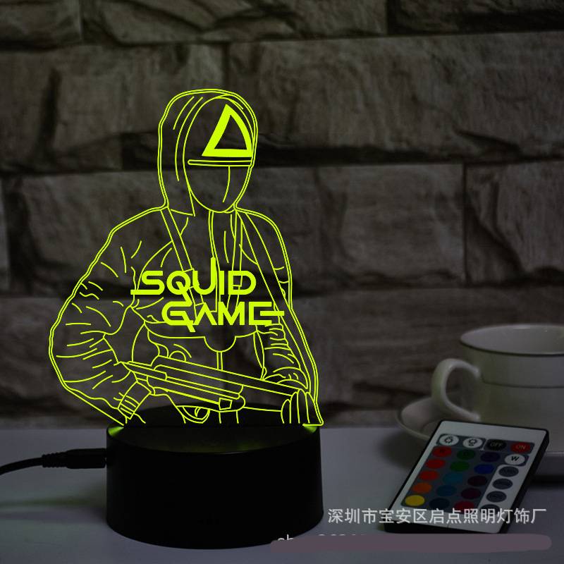 Đèn ngủ 3d thiết kế kiểu squid game điều khiển cảm ứng dùng trang trí nhà cửa theo phong cách giáng sinh