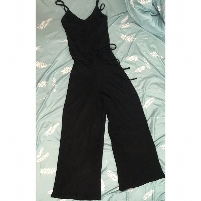 Jumpsuit thun gân cột dây thắt lưng Missguided