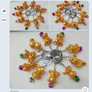 Sỉ 10 móc khoá chuột mèo lợn vàng thần tài có chuông