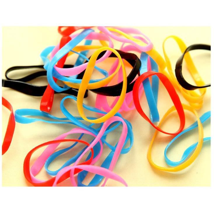 Set 100 Nịt Buộc Tóc, Cột Tóc 7 Sắc Màu Đẹp, Dễ Thương, Dành Cho Mẹ Và Bé Đáng Yêu