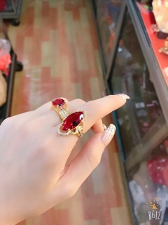Nhẫn nữ dát vàng mặt đá phong thuỷ