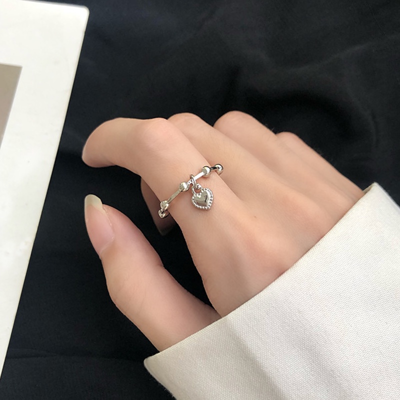Nhẫn thời trang mặt hình trái tim phong cách Hàn Quốc cổ điển thanh lịch