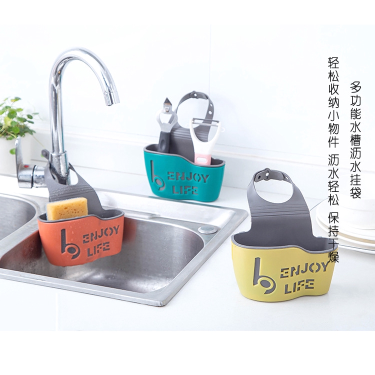 1 Giá Đỡ Xốp Rửa Chén / Xà Phòng Để Ráo Nước Gắn Bồn Rửa Nhà Bếp Màu Sắc Ngẫu Nhiên