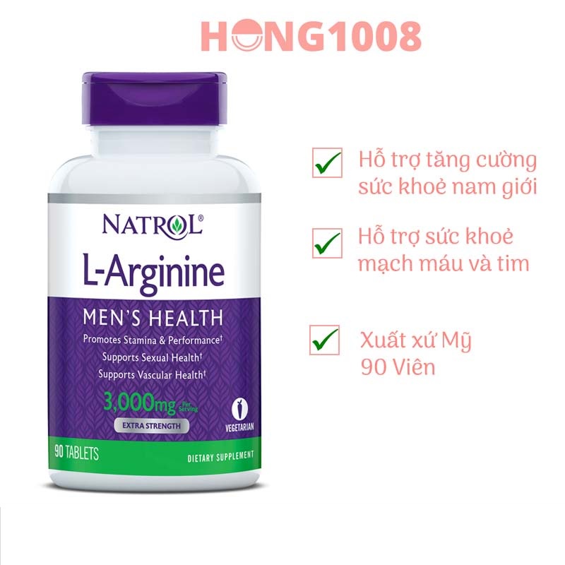 Viên uống Natrol L-Arginine 3000 Mg 90 viên