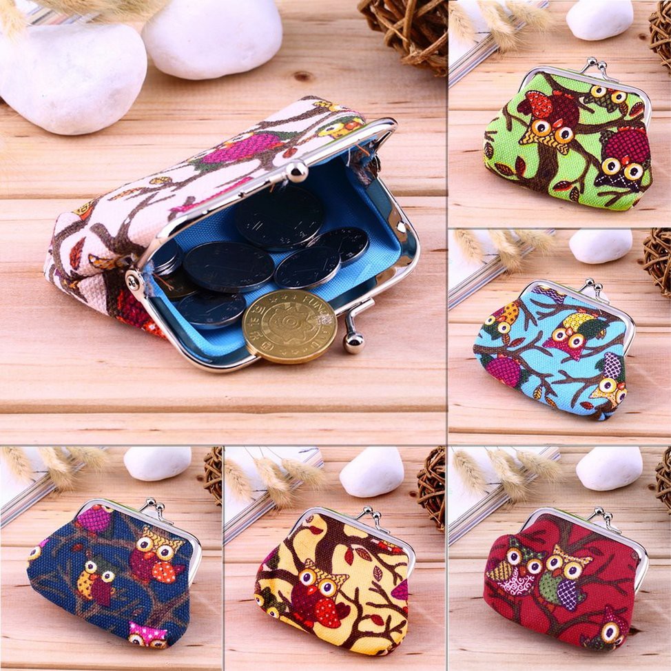 Ví mini họa tiết con cú mèo thời trang cho nữ