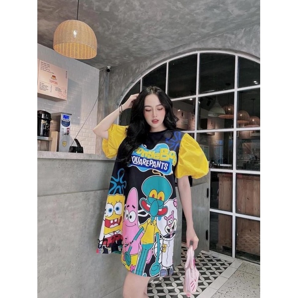 Đầm tay phồng hoạt hình 3D cực hot ,có ảnh thật hàng loại đẹp