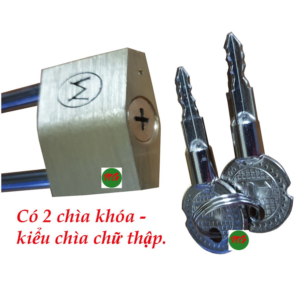 Ổ khóa cỡ 40MM càng khóa dài 7CM chìa chữ thập vương niệm