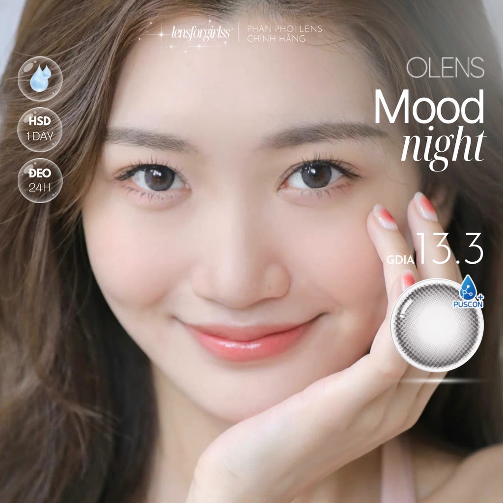 Kính áp tròng 1 NGÀY MOODNIGHT GRAY chính hãng OLENS | Lens 1 ngày
