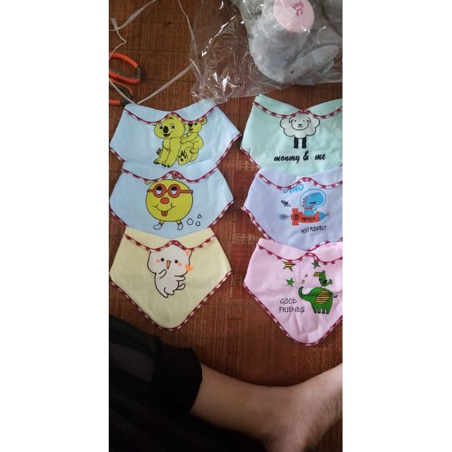 Khăn yếm tam giác cotton có cúc bấm cho bé , Khăn Xô Tam giác