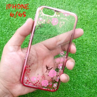 Ốp lưng iphone 6/6s dẻo đính đá 3 hàng sang chảnh