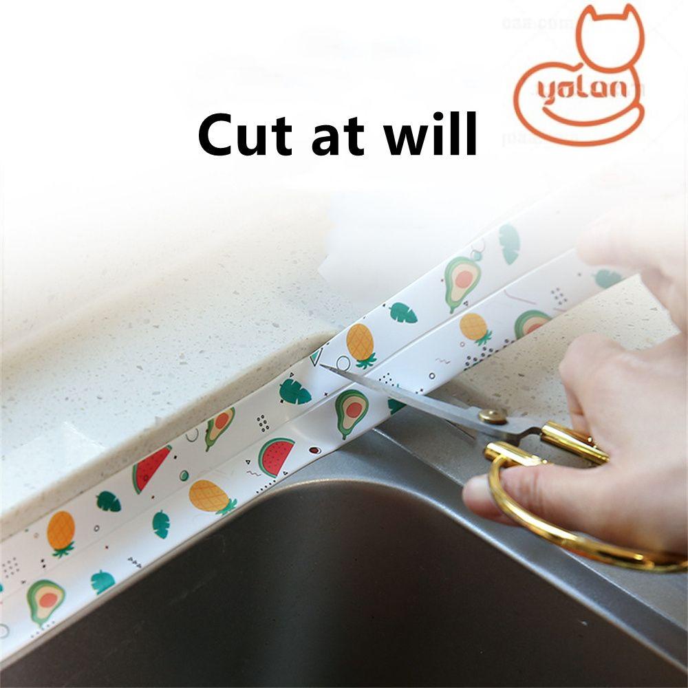 Cuộn băng dán cạnh viền bồn rửa nhà bếp/ phòng tắm PVC chống nước/ nấm mốc tiện dụng