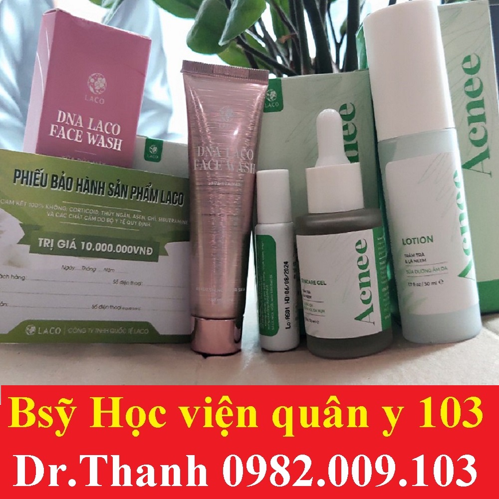 sữa dưỡng ẩm da lotion acnee tràm trà và lá neem laco