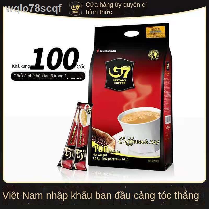 ۞☬Việt Nam nhập khẩu cà phê hòa tan que g7 nguyên túi ba trong một bản bán buôn bột giải khát