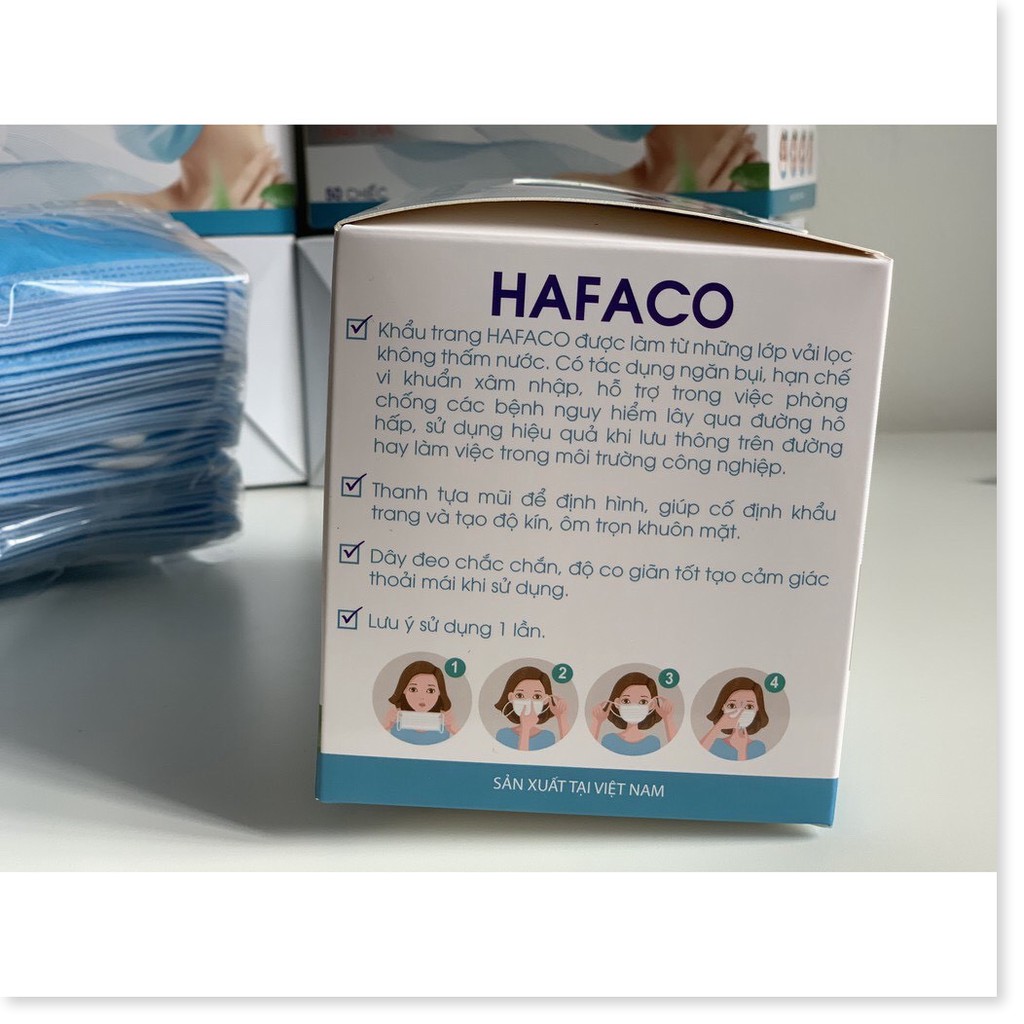 Khẩu Trang Y Tế 4 Lớp Hafaco Hộp 50 Cái