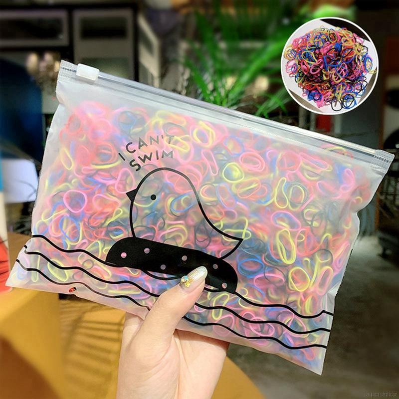 Set 1000 Dây Cột Tóc Co Giãn Đáng Yêu Cho Bé Gái