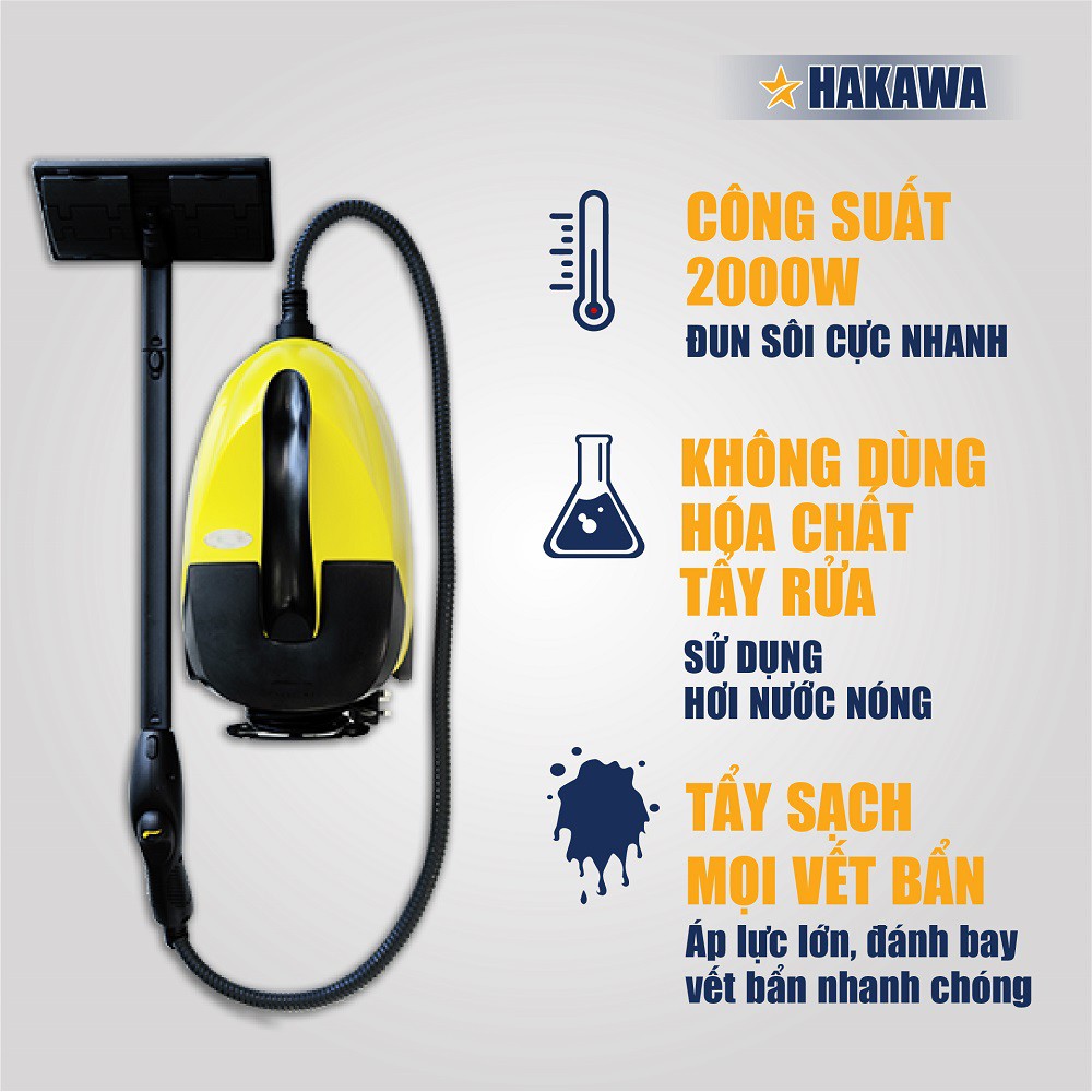 Máy làm sạch bằng hơi nước nóng chính hãng HAKAWA - HK-N2 - Bảo hành 2 năm