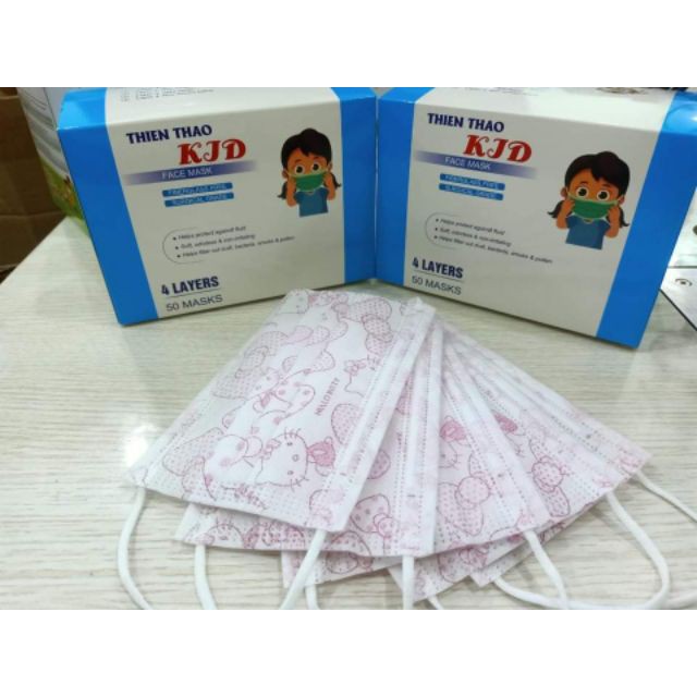 KHẨU TRANG Y TẾ TRẺ EM 4 LỚP -THIÊN THẢO KID-HỘP 50 CÁI