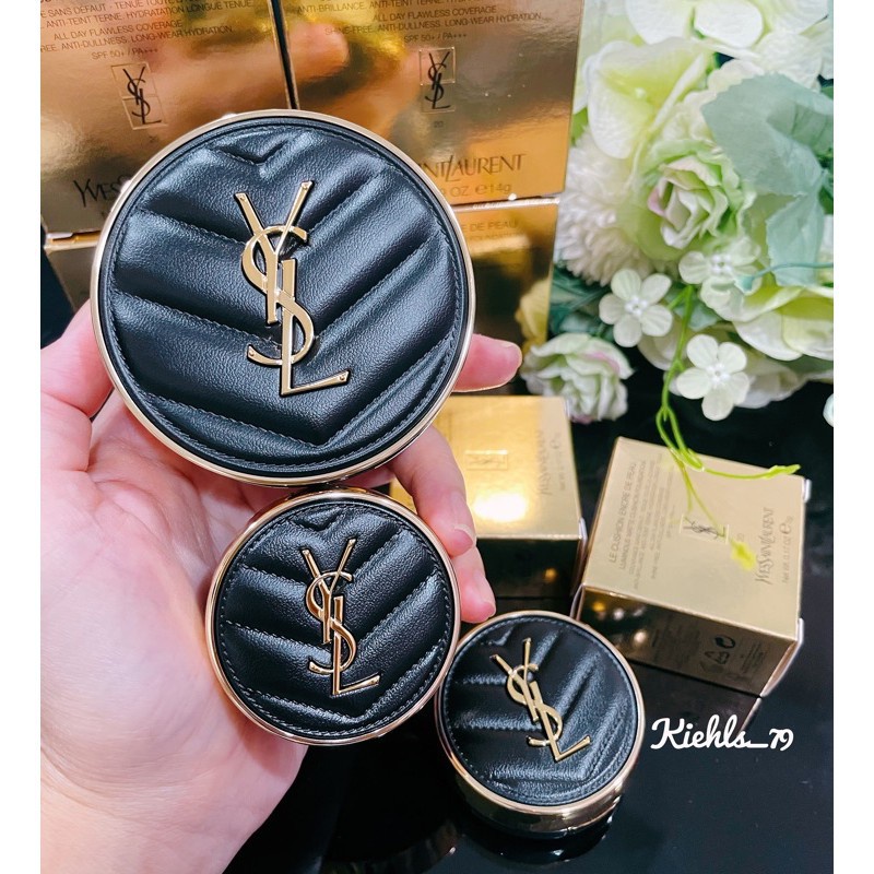 Trang điểm da Cushion YSL tròn bản Limited và bản đen trơn, bản da