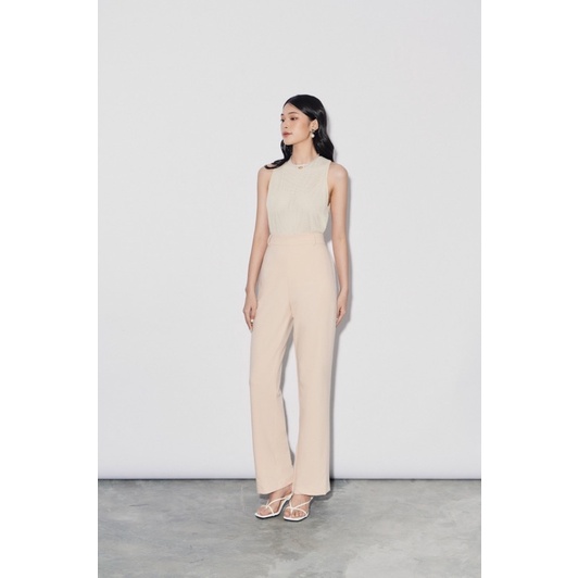 WHITELAZZ | Áo cổ tròn dáng basic lưới đan thủ công - Sandy Top