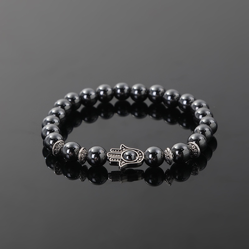 Vòng đeo tay RINHOO kiểu chuỗi hạt đá mắt quỷ thời trang độc đáo