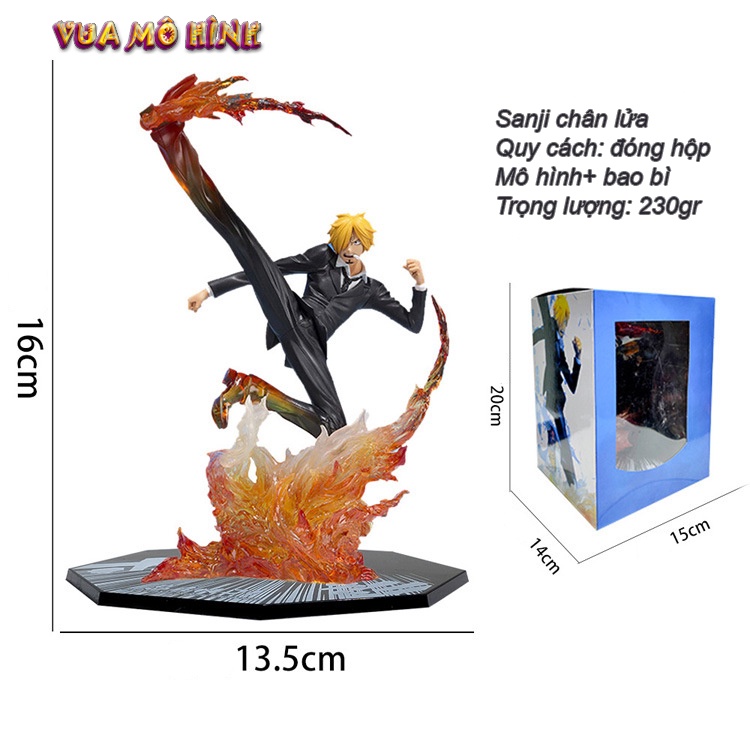 Mô hình One Piece - Figure One Piece Vinsmoke Sanji hàng cao cấp cao 16cm hiệu ứng chiến đấu đặc biệt